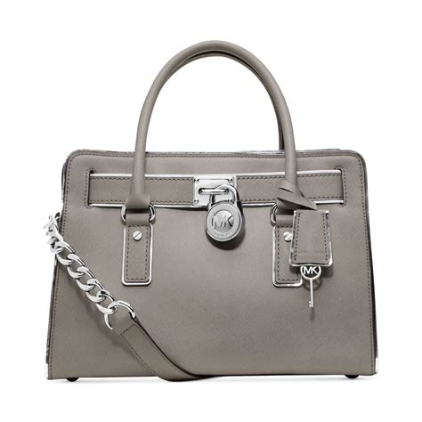 michael kors hamilton east west satchel pearl grey|MICHAEL Michael Kors Hamilton Large East West Satchel.